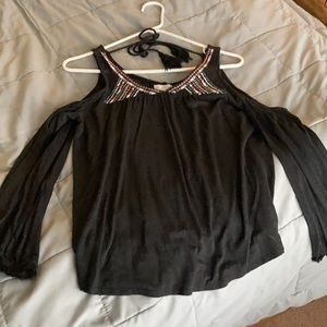 Off shoulder black top